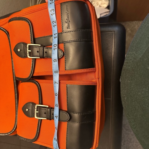 Ralph Lauren- men- extra large backpack- orange with black trims - pre loved - Picture 9 of 11